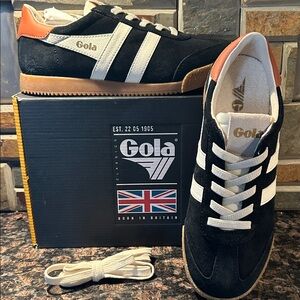 New in box, Gola Elan Black, White, and moody orange Shoes, US 5, women’s 6.5/7
